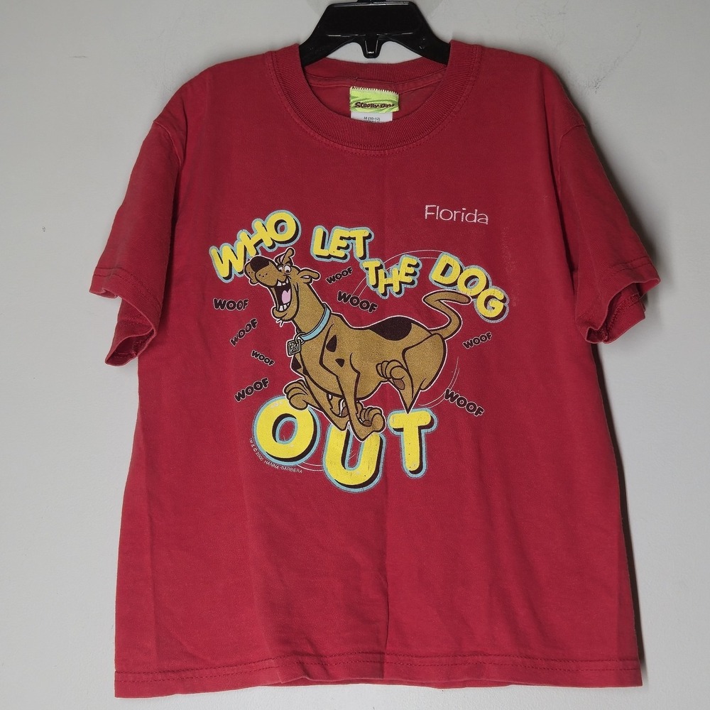 Vintage Scooby Doo Who Let The Dogs Out Shirt 2000 Boys Medium Cartoon